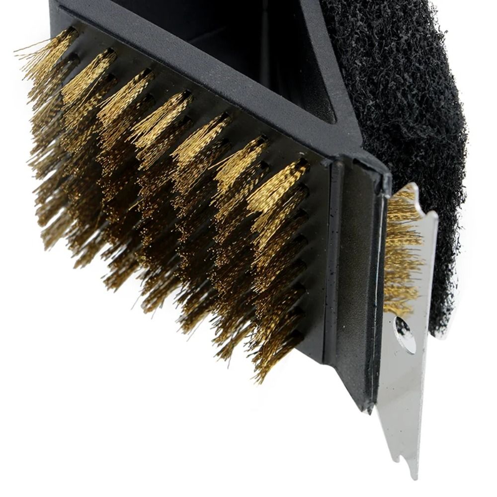 Eco Sponge - BBQ-reinigingsborstel met lange steel, 3-in-1 sponsborstel,