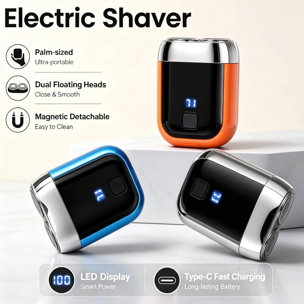 Safety Razor Handle - Draagbaar Elektrisch Scheerapparaat Dubbele Zwevende Hoofden