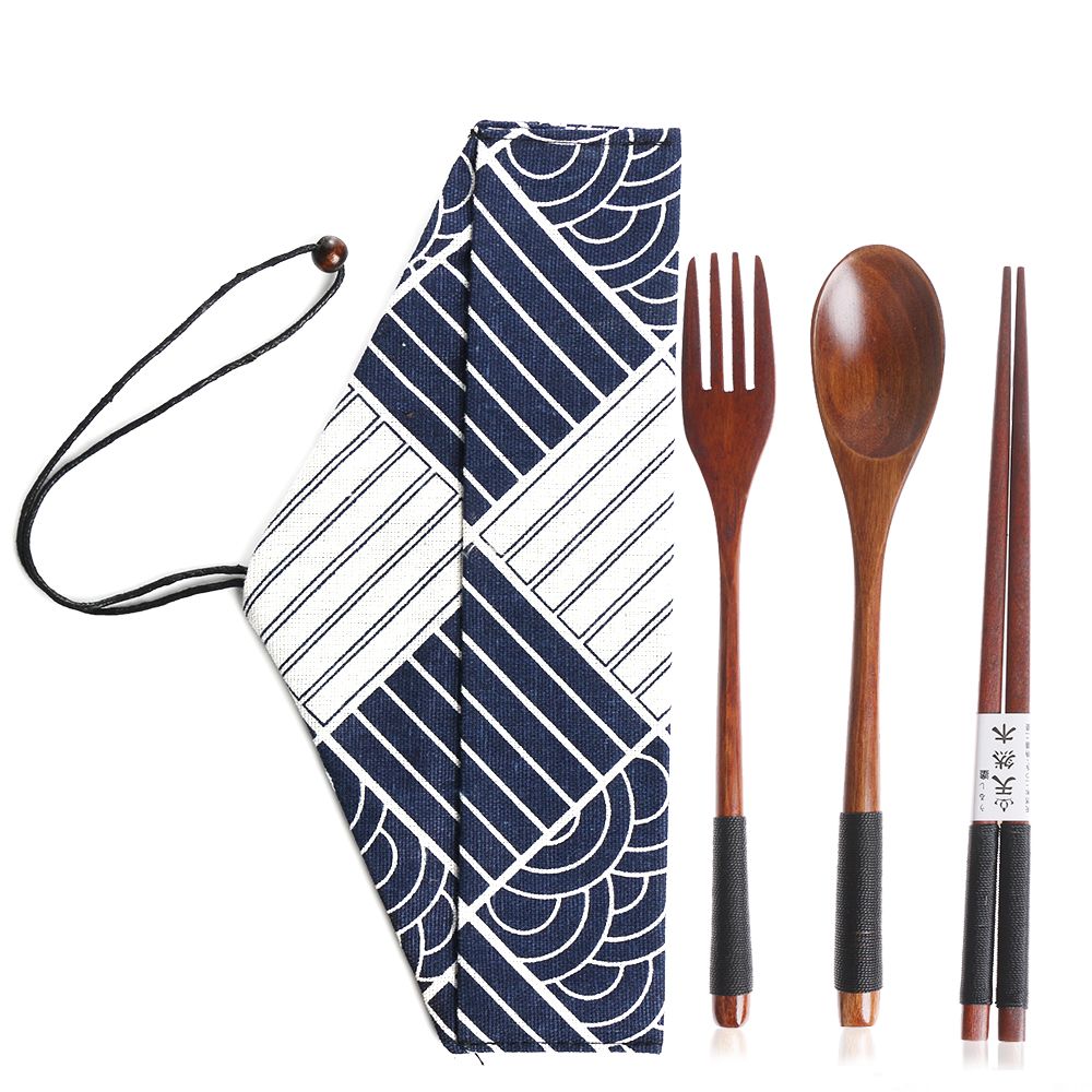 Bamboo Cutlery - Japanse Stijl Bestek Set Draagbare Houten