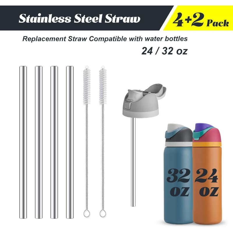 Reusable Straw - Metalen rietjesvervanging voor Owala waterfles 24