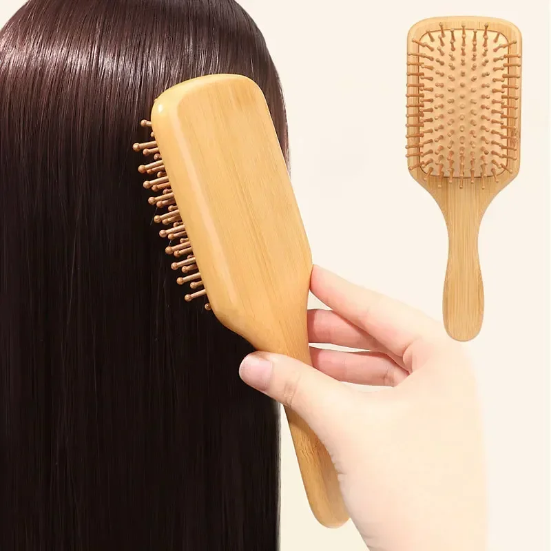 Bamboo Toothbrush - Premium houten bamboe hoofdhuidmassagekam haarborstel verbetert